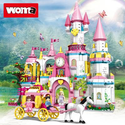 China Construction toy WOMA TOYS princess prince Castle Model Building blocks for kids toys gift wagon garden bricks oyuncak toy for sale