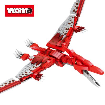 China Building Toy WOMA TOYS Jurassic Dinosaur Model Pterodactyl World Building Blocks Interactive Brick Kid Assemble Education Game Dinosaurios for sale