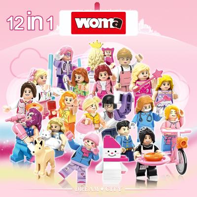 China Building Toy WOMA TOYS Christmas Gifts Girl 2021 Figures Pamper Doctor Make Snowman Go Work Sandy Beach Building Blocks Toys for sale