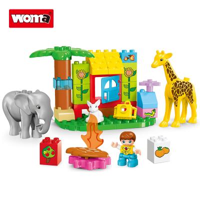 China Building Toy WOMA TOYS Wholesale Toddler Baby OEM ODM MOC Animal Elephant House Children Play Big Game Building Block Brick Set for sale