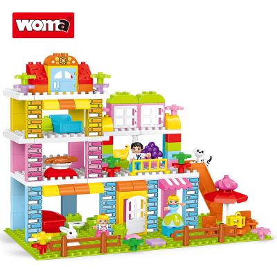 China Construction Toy WOMA TOYS Shopee Hot Selling Home Decor Kids Garden Preschool Room Mini Figures Building Block Child's Play Big Villa Brick for sale