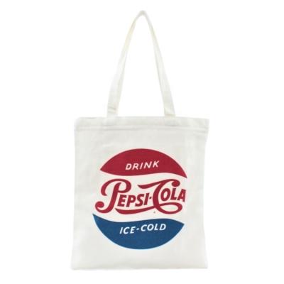 China Canalolo Pepsi Ladies Plain White Canvas Cotton Fabric Shoulder Bag Cotton Tote Bags for sale