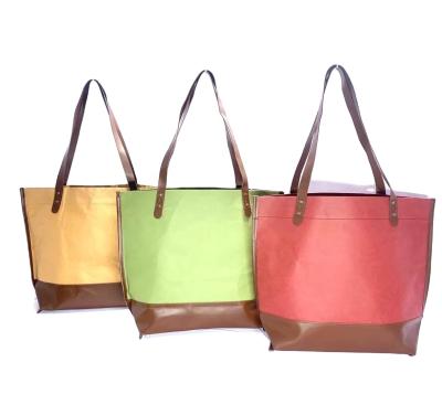 China NEW recyclable MATERIAL REUSED ECO FRIENDLY WASHABLE KNIT PAPER HANDLE SHOULDER TOTE BAG for sale