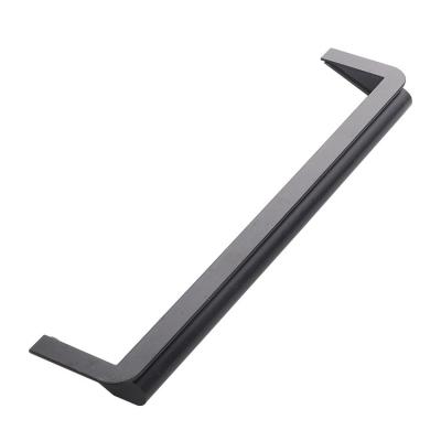 China Commercial Embedded Plastic Door Handle Cabinet Pull Recessed Black Inline Handle for sale