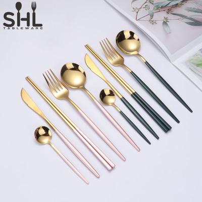 China Sustainable modern wedding events banquet cutleri stainless steel matte black cutlery set for sale