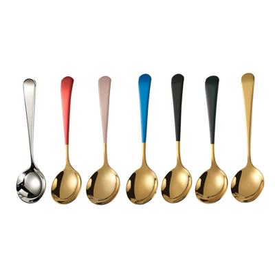 China Spoon Viable Factory Discount Mini Wedding Stainless Steel Gold Rose Coffee Teaspoon Gift Teaspoon Spoon for sale