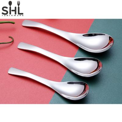 China Stainless Steel Spoon Flatware Restaurant Home Use Sustainable Soup Spoons Metal for sale