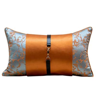 China OEM/ODM Brand Designer Anti-pilling Cushion Cover Korean Jacquard Patwork Luxury Leather Cushion Covers With Zipper for sale