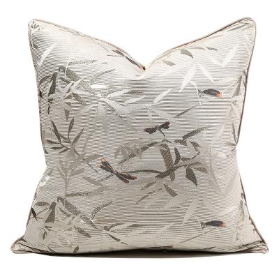 China Light Coffee Series Latest Insect Jacquard Luxury Dragonfly Pattern Cushions for sale