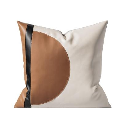 China Nordic Anti-pilling Tiles Pillowcase Factory Wholesale New Faux Leather PILLOW SOFA Pillow Cover Decoration 45X45 for sale