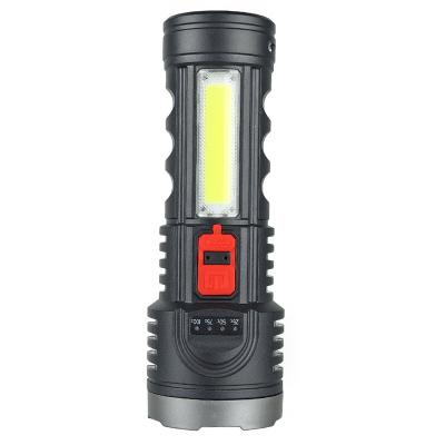 China New Popular Portable Plastic USB Rechargeable Side Emergency Cob Cheap Search Flashlight for sale