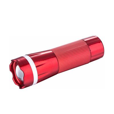 China Factory promotion camping cheap gift 1 watt LED telescopic zoom torch plastic flashlight with colorful ring for sale