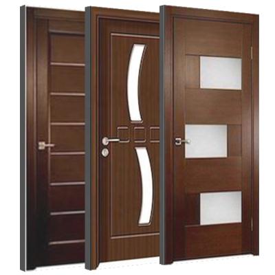 China Modern cheap wooden internal door 6 panel design interior doors with frame for bedroom apartment villa for sale