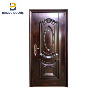 China Modern Steel Exterior Front Door Residential Front Entrances Security Steel Front Door Steel Door for sale