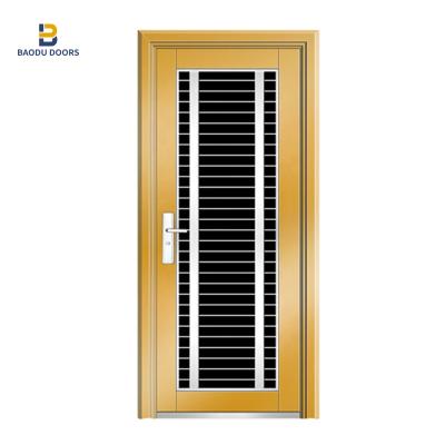 China Modern Decorative Glass French Security Stainless Steel Door Design for sale