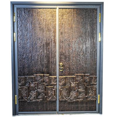 China Baodu Luxury Doors Double Leaf Aluminum Alloy Metal Main Entry Security Door For Exterior for sale