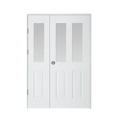 China American Anti-theft Security Entry Front Door 3/4 Oval Glass Base White Steel Track Door for sale