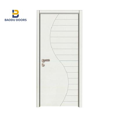 China Modern baodu interior doors white contemporary teak double door solid wood wooden design for sale