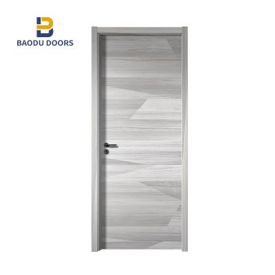 China Baodu Modern Front Door Entry Wooden Main Design Split Exterior Design Door Interior Door Wooden Part for sale