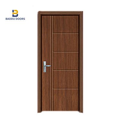 China New Design Modern Bathroom PVC Door Interior Wooden Doors Baodu Door for sale