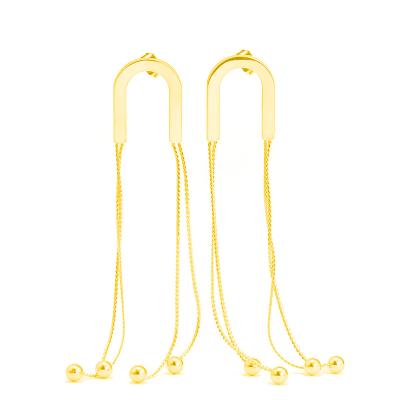 China Other High Polishing Drop Tassel Women Long Chain Earrings For Party Engagement Luxury Brand Earring Dangle Gift for sale