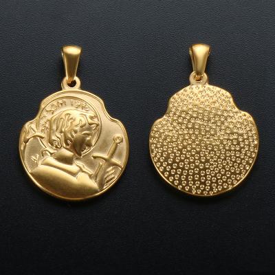 China Roman Gold Stainless Steel Waterproof Custom Gold Plated Pendant For Jewelry Making Necklace Pendant for sale