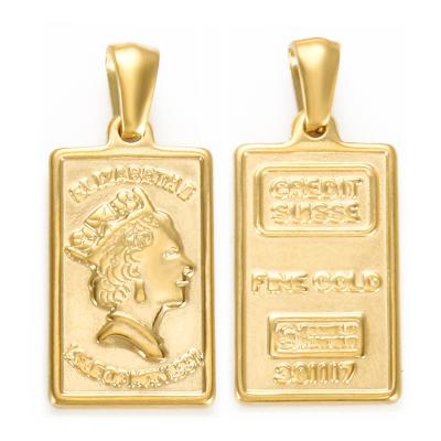 China Trendy Queen Key Coin Atmosphere Fashion Women Pendants 18K Gold Plated Stainless Steel Jewelry Pendant for sale