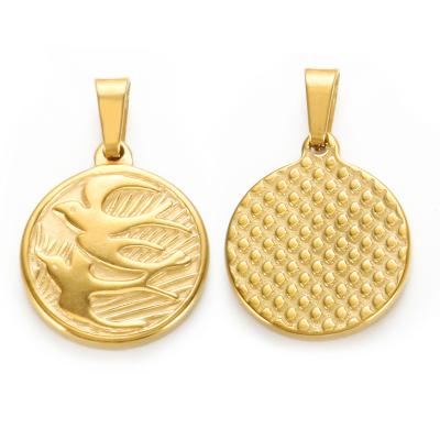 China 2022 Exquisite women's gold coin pendant FASHIONABLE fashion temperament new round thin layer gold pendant pendant 18k jewelry for women for sale