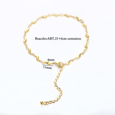 China New Arrival Fashion Design Wholesale 18K Rose Gold Plated Stainless Steel Anklet TREND S Shaped Chain Bracelet for sale