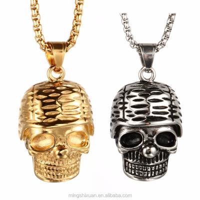 China Stainless steel TRENDY jewelry accessories skull hiphop fashion pendant necklace for men for sale