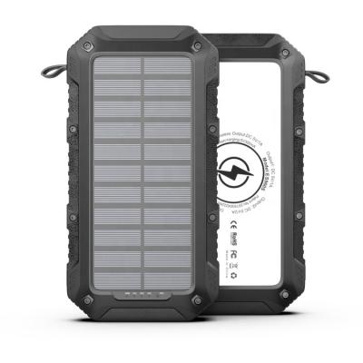 China Wireless solar portable power bank 20000mah Qi de energia solar panel power banks 20000mah charging CE banks 20000mah waterproof banco de rohs for sale