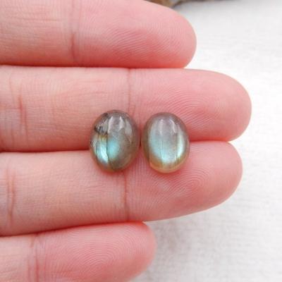 China Wholesale Genuine Natural Labradorite 10x8mm Polished Gemstone Cabujones Around Stone Oval Cabochon Loose Gemstone For Jewelry Making for sale