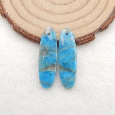 China Custom Cabochon Oval Blue Apatite Polished Loose Gemstone Polished Natural Cabochons Stone For Jewelry Making for sale