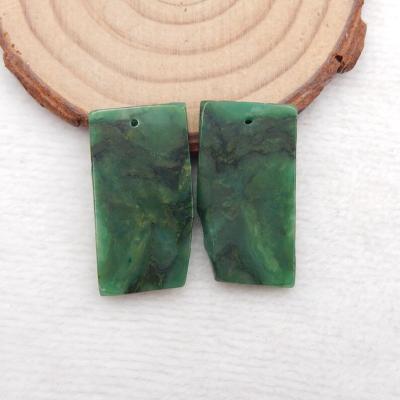 China Stone For Jewelry Making African Jade Stone Earrings Beads , Gemstone Earring Nugget Pair for sale