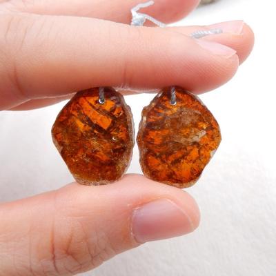 China Stone For Jewelry Making Nugget Yellow Tourmaline Stone Earrings Beads , Gemstone Earring Pair for sale