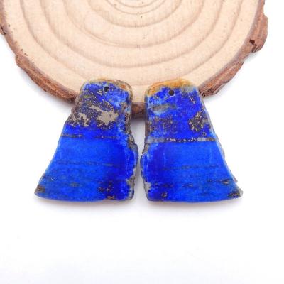 China Stone For Jewelry Making Nugget Lapis Lazuli Earrings Pair , Stone For Earring Making for sale