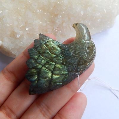 China Animal Eagle Pendant Necklace Large Unique Natural Stone Labradorite Pendant Necklace for sale