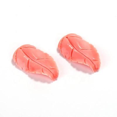 China Trendy Cut Out Dangling Pink Conch Shell Bead, Leaf Earrings 27x16x4mm for sale