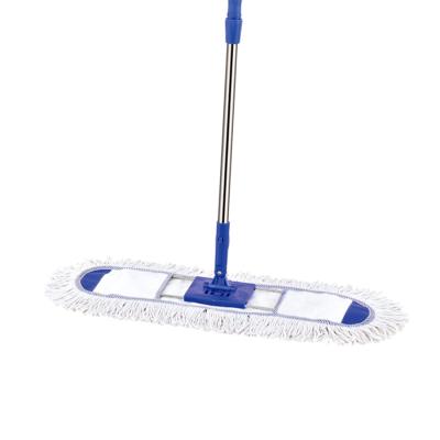 China Durable Flat Handle Cotton Broom Good Quality Stainless Steel Main Broom for sale