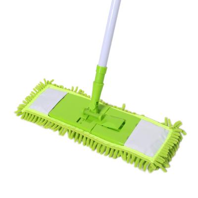 China Cheap Sustainable Iron Handle Flat Microfiber Mop For Home Cleaning for sale