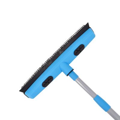 China Durable Pet Telescopic Hair Removal Tool Floor Brush Cleaning Wide Rubber Broom for sale