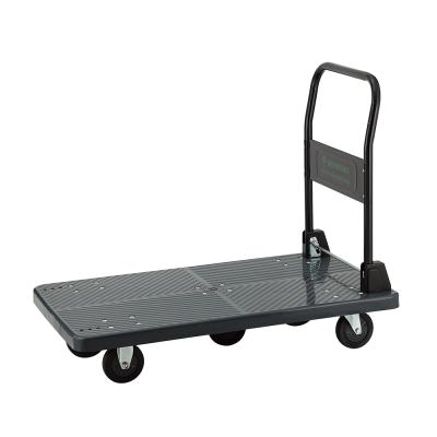 China Durable Ultra Durable 4 Wheel Hand Push Cart Platform Truck For Transportation for sale