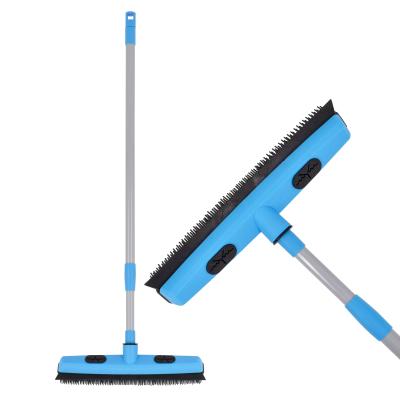 China Durable Toilet Cleaning Sweeping Rubber Broom And Plastic Handle Squeegee For Pet Hair for sale