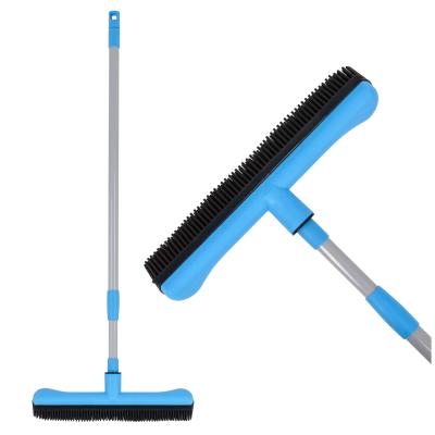 China Durable Home Floor Cleaner Telescopic Soft Push Rubber Toilet Sweep Broom for sale