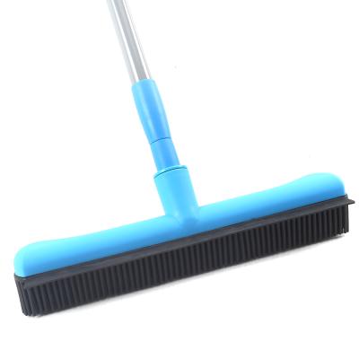 China Durable Rubber Pet Hair Removal Mat Rake Floor Brush Broom Sweeper With Squeegee Fur for sale