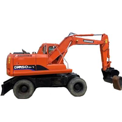 China DH150W-7 Excavadora usada Doosan Excavadora hidráulica de rodas 15T 0,57m3 à venda