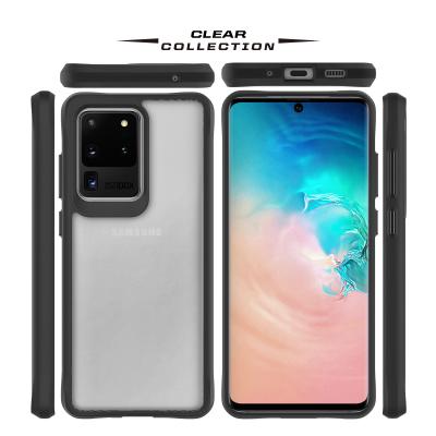 China Anti-drop For Samsung S20 Ulrta Fe Phone Back Cover Case Anti-shock Soft Tpu Case With Colors Side Clear PC for sale