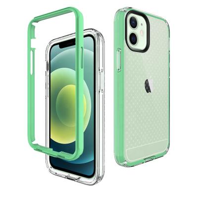 China For iPhone 12 Transparent Phone Case, 3in1 Clear Full Protection TPU+PC Slim Cell Phone Case For iPhone 12 Mini Max Pro For iPhone12 Series for sale