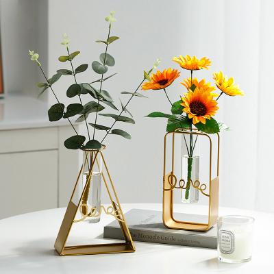 China Luxury high-grade hydroponic flower arrangement table living room flower vase decoration living room ornaments wholesale minimalist creative for sale