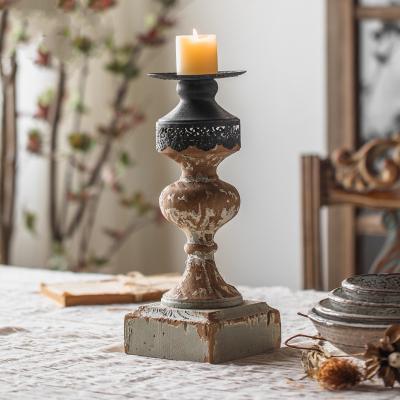 China Wholesale Retro Iron Nostalgic Candle Table Creative Candlelight Dinner Props Small Photography Photography Decoration Ornaments for sale